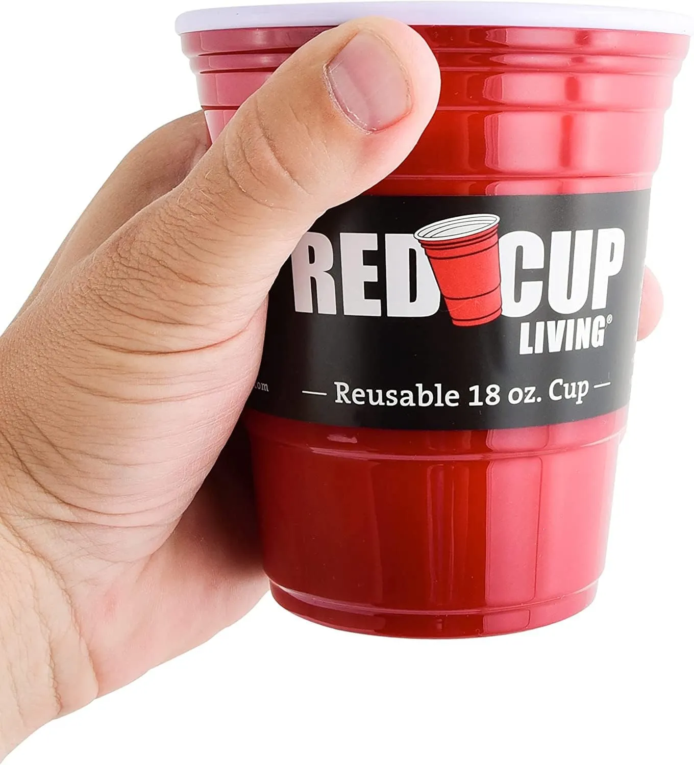 Red Party Cup Glass Tumbler 18Oz|Unbreakable Cups Ideal for Kids Adults| Reusable Drinking Supplies Birthday, Anniversary, Valentine's Travel Outdoors | Durable & Dishwasher Safe - Pack of 4
