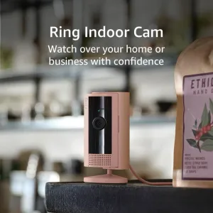 Ring Indoor Cam (newest model) — Home or business security in 1080p HD video, Blush