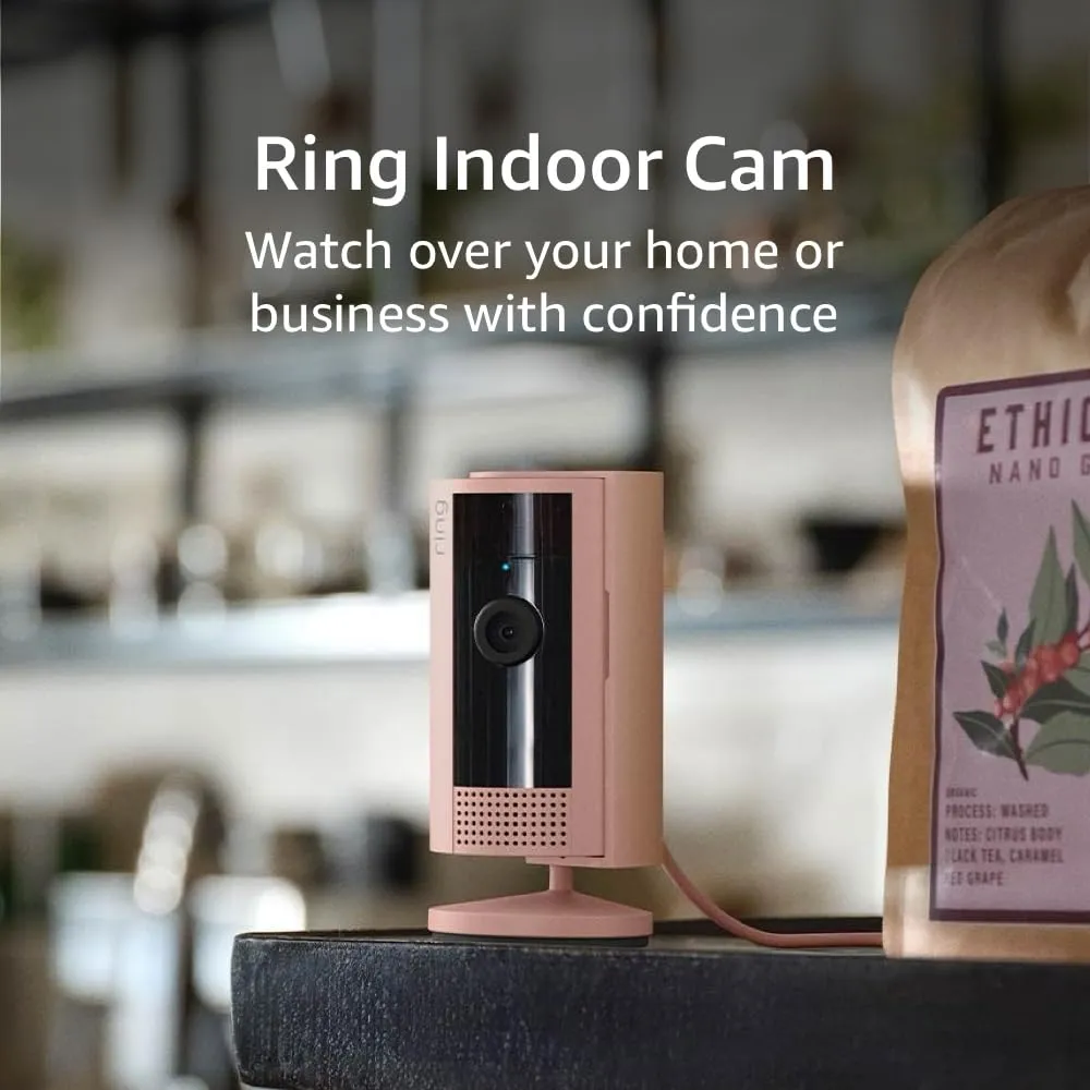 Ring Indoor Cam (newest model) — Home or business security in 1080p HD video, Blush
