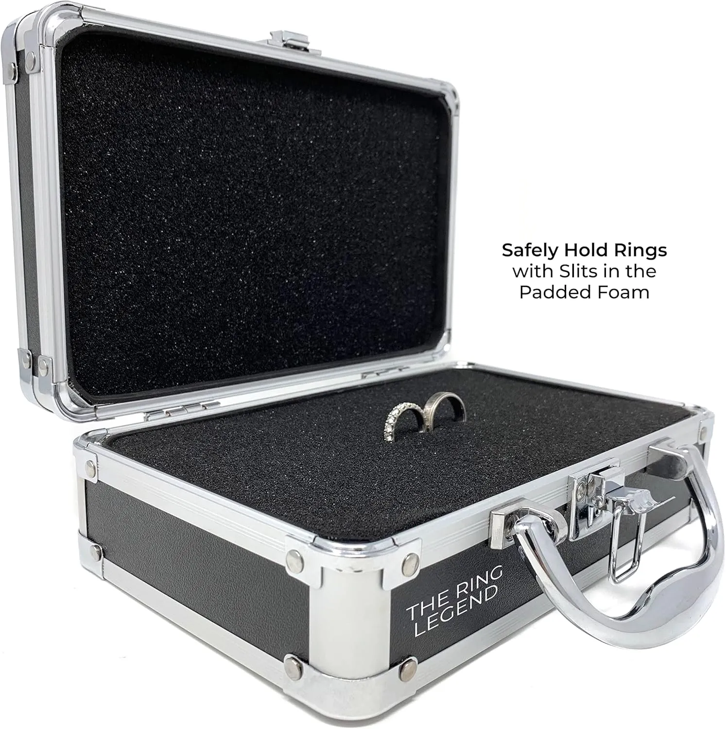 Ring Security Ring Bearer Briefcase with Padded Slits to Hold Rings - Ring Bearer Gifts - Wedding Ring Security Case for Kids - Special Agent Ring Bearer Box Boys Security