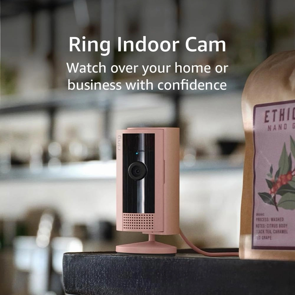 Ring Indoor Cam (newest model) — Home or business security in 1080p HD video, Blush