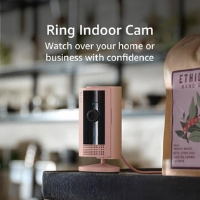 Ring Indoor Cam (newest model) — Home or business security in 1080p HD video, Blush