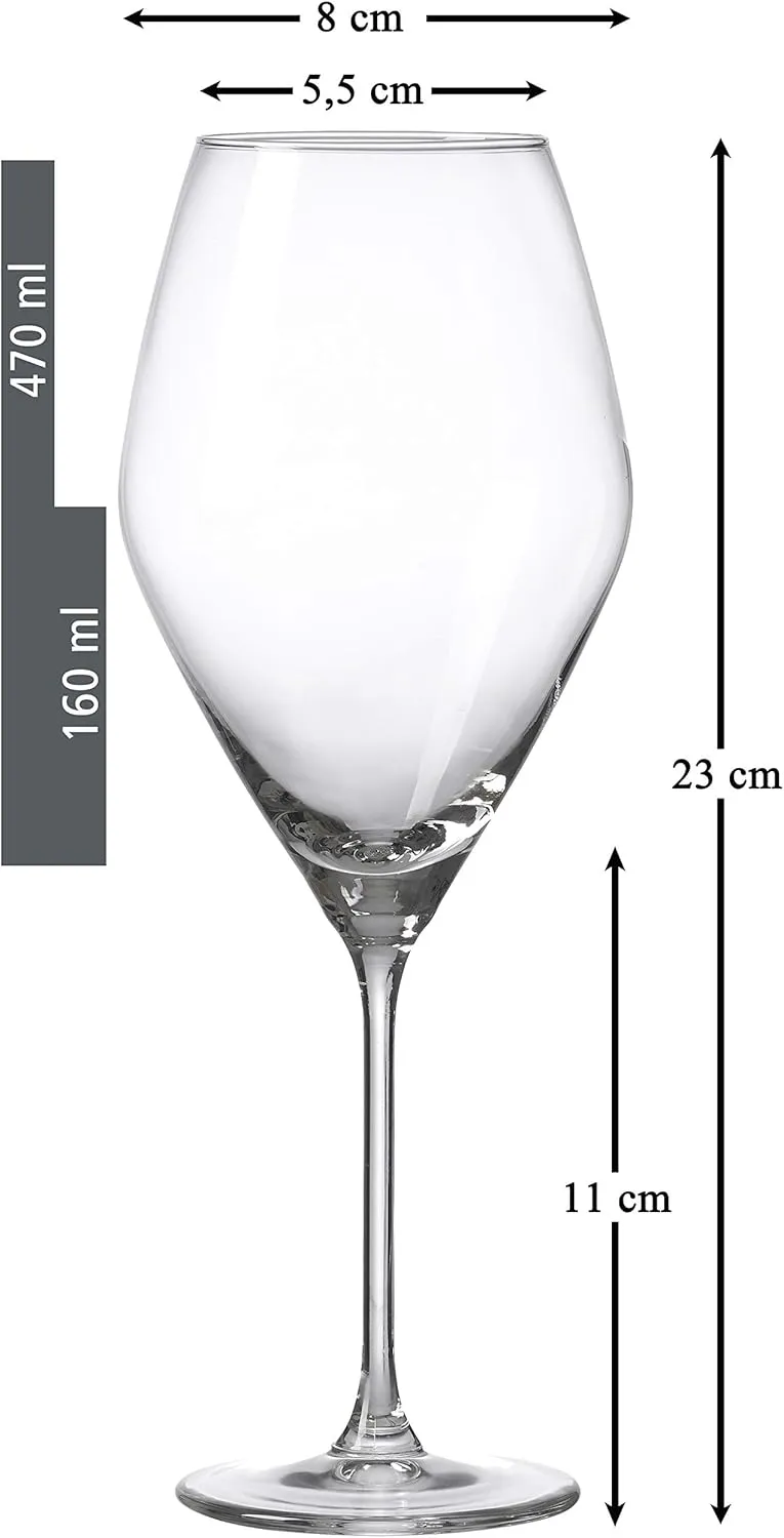 Ritzenhoff & Breker Rotweingläser-Set Salsa Set of 6 470ml Each, Glass