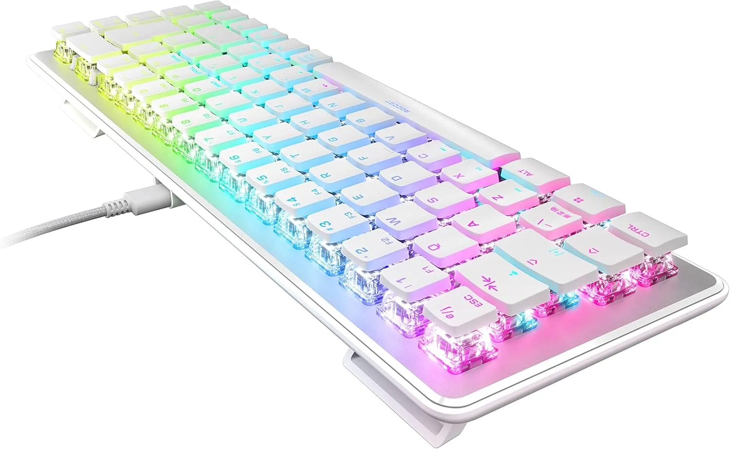 ROCCAT Vulcan II Mini JP ISO Gaming Keyboard, Wired White/White, Optical, Linear Mini (65%), RGB, Windows 7 or Later