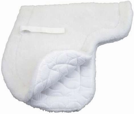 ROMA Fleece Top/Quilted Bottom Close Contact Saddle Pad, White, 17" - 17.5"