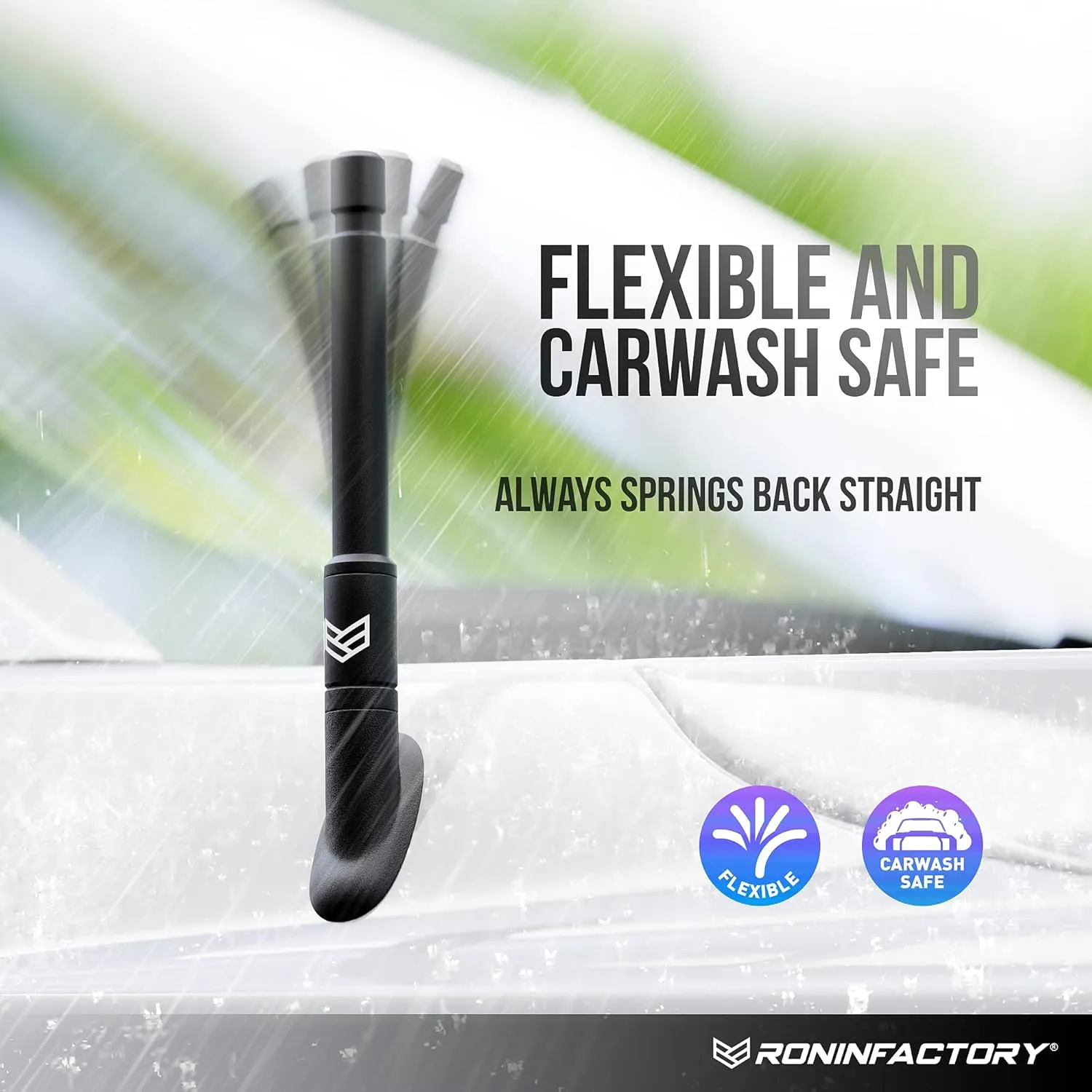 RONIN FACTORY Truck Antenna for Chevy Silverado & GMC Sierra Accessories (2014 ) Anti Theft - Carwash Safe Short Replacement Antenna (5 Inch Flexible)