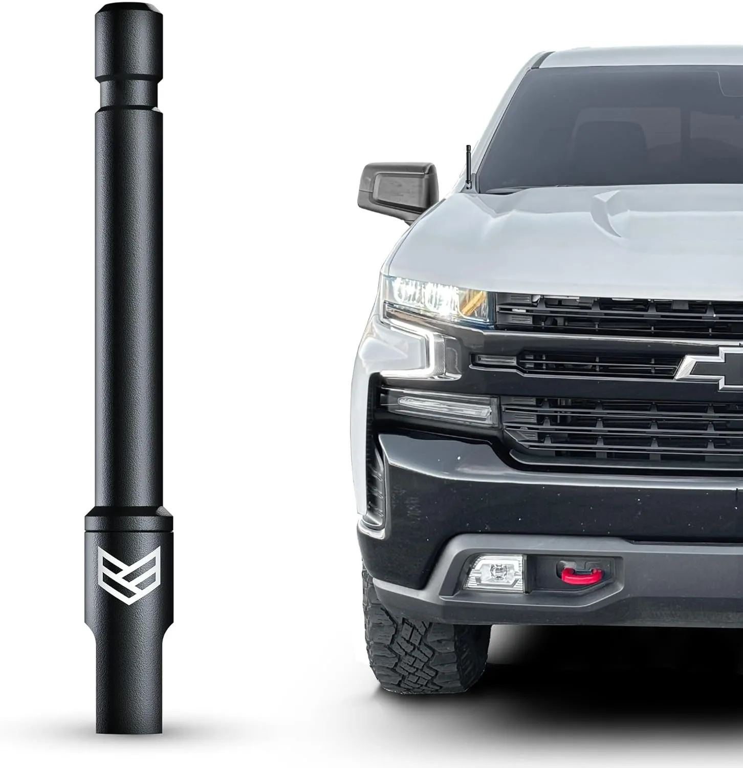 RONIN FACTORY Truck Antenna for Chevy Silverado & GMC Sierra Accessories (2014 ) Anti Theft - Carwash Safe Short Replacement Antenna (5 Inch Flexible)