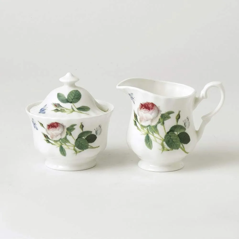 Roy Kirkham Palace Garden Sugar Bowl with Lid & Creamer Set