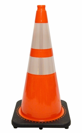 RS70032CT3M64 Revolution Series 28" Traffic Cone Wide Body with 6" and 4" Reflective Cone Collars, Orange Color