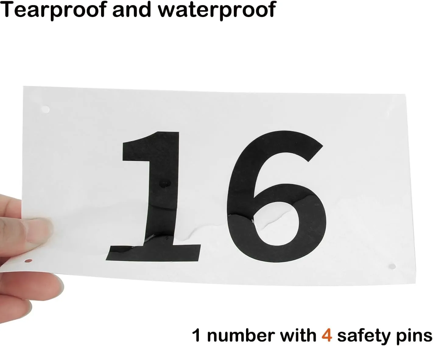 Running Race Bibs with Safety Pins 4"x7"Tearproof,Waterproof Running Bib for Marathon Runners Events Sports Games