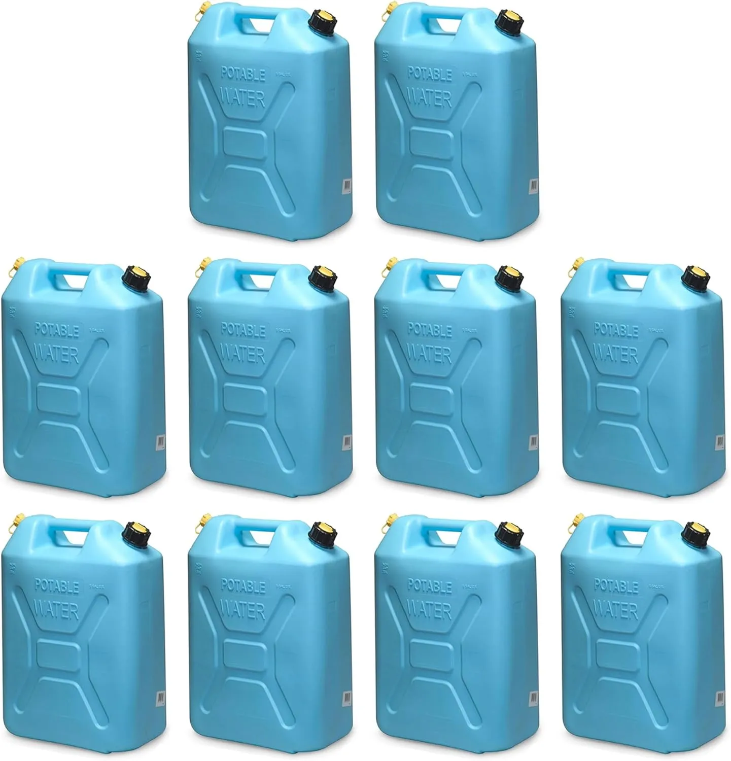 Scepter Portable Plastic Military Style Food Grade 5 Gal Water Jug Container with Reversible Spout for Camping & Emergency Storage, Blue