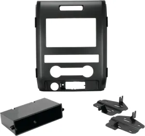 Scosche FD1438B Double DIN or Single DIN with Pocket Radio Installation Dash Kit Compatible with Select 2009-2012 Ford F-150 XL - Aftermarket Car Stereo Install Radio Bracket - See Fit Guide Image