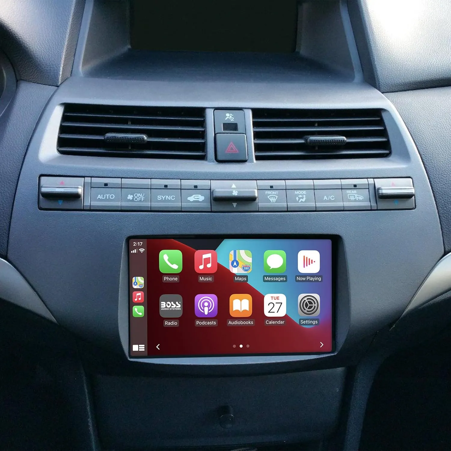 Scosche HA1707DCDGB Double DIN Radio Install Dash Kit Compatible with Select 2008-2015 Honda Accord with Dual Climate Control - Aftermarket Car Stereo Installation Kit - See Fit Guide Image for Notes