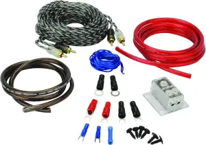 Scosche KDADCCSD Add-On Amplifier Install Wiring Kit - High Current Dual Car Amp Install Kit - Hybrid OFC Power/Ground Cable, Twisted Pair Audio Cables, Power Distribution Block and Wire Terminals