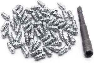 Screw Tire Studs, Marrkey 15mm Anti-Slip Anti-ice Snow Spikes for Car/ATV/SUV/Motorbike/Motorcycle/Forklift/Mini-Loader/Garden Tractors/Racing Car and Other Vehicles with Installation Tool