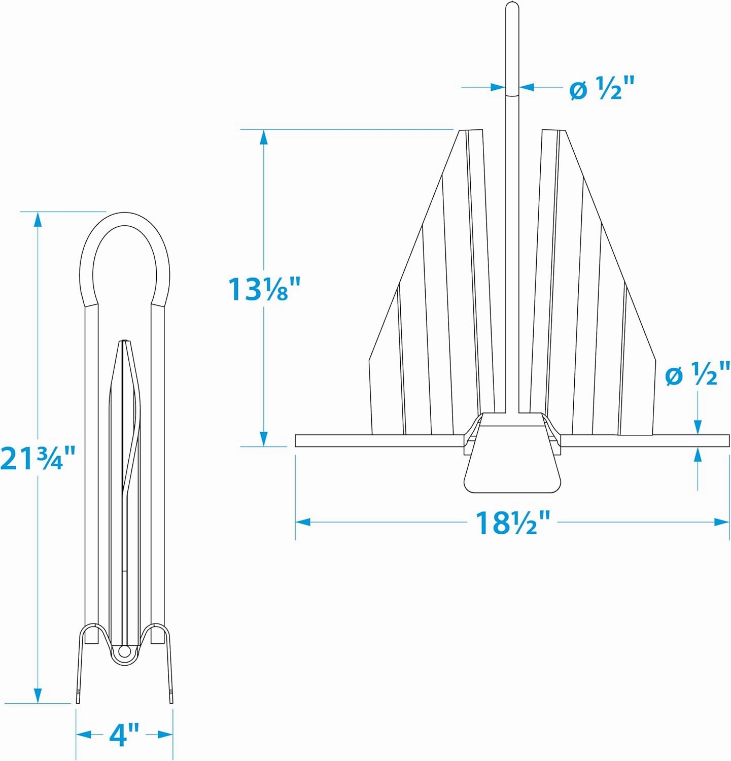 Seachoice Utility Anchor with Slip Ring Shank – Hot-Dipped Galvanized Steel or PVC Coated – Multiple Sizes
