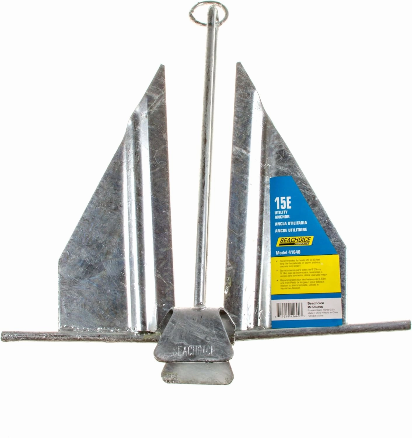 Seachoice Utility Anchor with Slip Ring Shank – Hot-Dipped Galvanized Steel or PVC Coated – Multiple Sizes