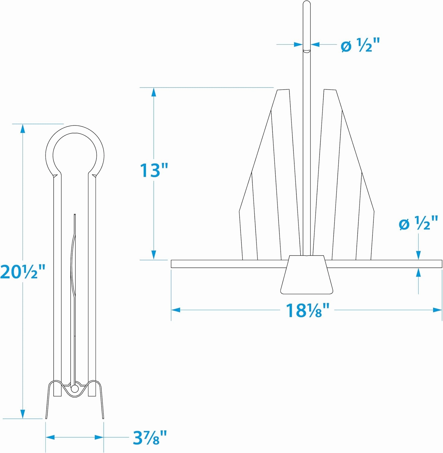 Seachoice Utility Anchor with Slip Ring Shank – Hot-Dipped Galvanized Steel or PVC Coated – Multiple Sizes