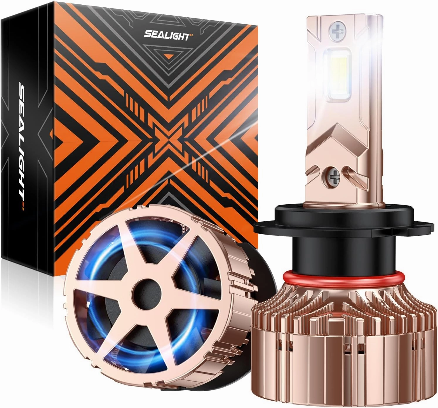 SEALIGHT High Power H7 Driving Bulbs, 900% Brighter 1:1 Design H7 Light Bulbs, 40000 Lumens, 6000K Daylight White, Plug and Play with CANBUS Ready, Pack of 2