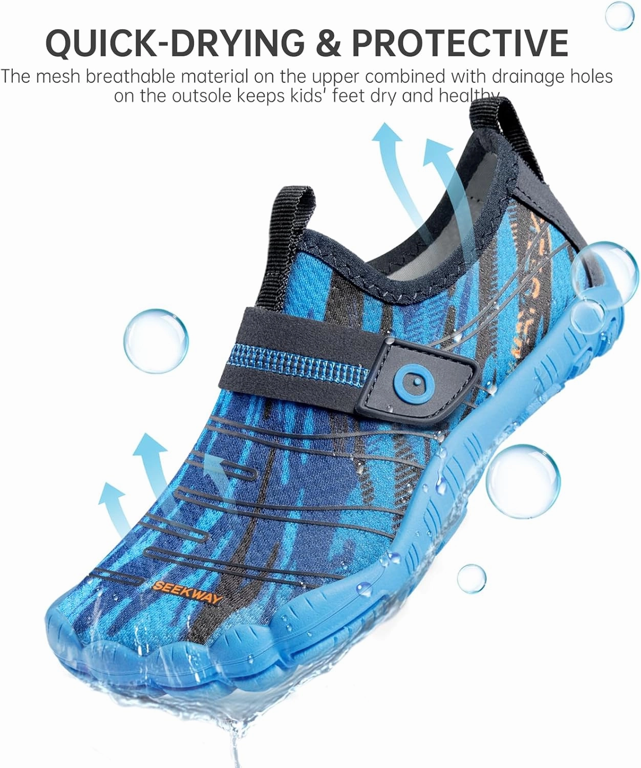 SEEKWAY Barefoot Water Shoes for Kids - Wide Toe Box and Quick-Dry Sand Shoes Toddler for Hiking Swim Beach Pool Kayak Sport Accessories, Camping Essentials Must-Haves for Boys Girls Sizes