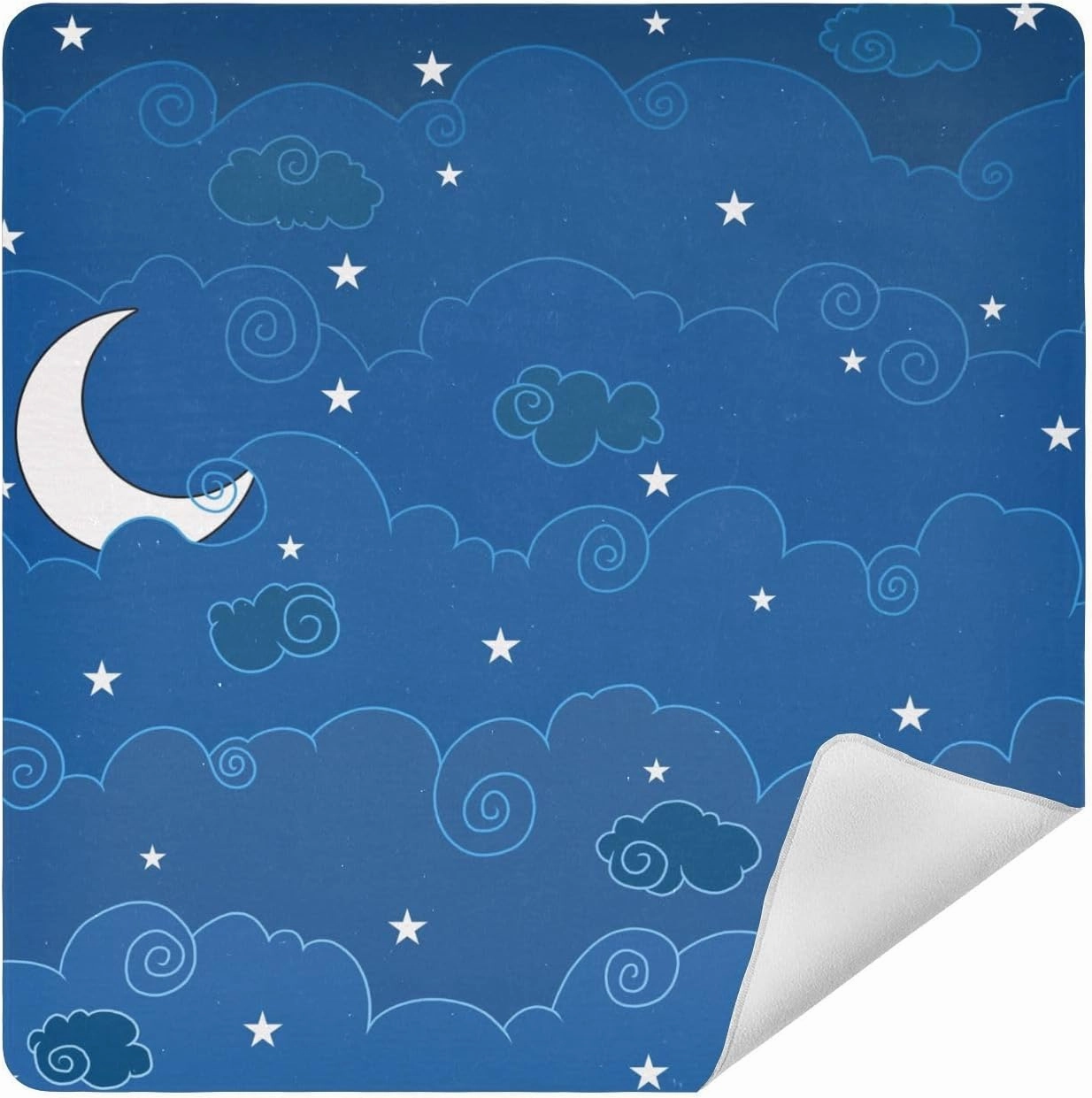 Self-Adhesive Magic Cloth Makeup Bag 21.7 Inch Protective Camera Lens Wrap Multifunctional Magic Storage Cloth Moon Cloud Dark Blue