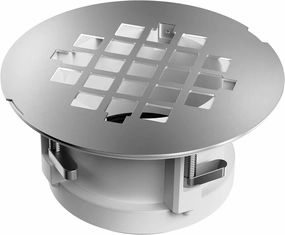 Shower Drain Replacement, Installs from Top Only, Chrome, Fit Standard 2" ABS, PVC, Galvanized Steel&Cast Iron Drain Pipes, Shower Drain Kit for Fiberglass&Plastic Showers Five Years Free Replacement