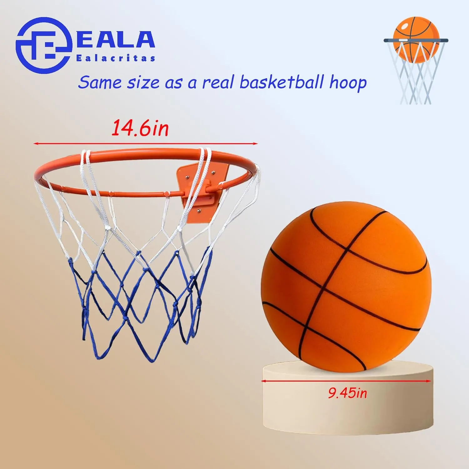 Silent Basketball   Hoop - Durable, Noise-Absorbing Foam for Indoor Dribbling and Shooting Practice - Ideal for Teens and Adults