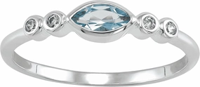 Silpada 'Blue Whisper' Topaz and Cubic Zirconia Ring in Sterling Silver