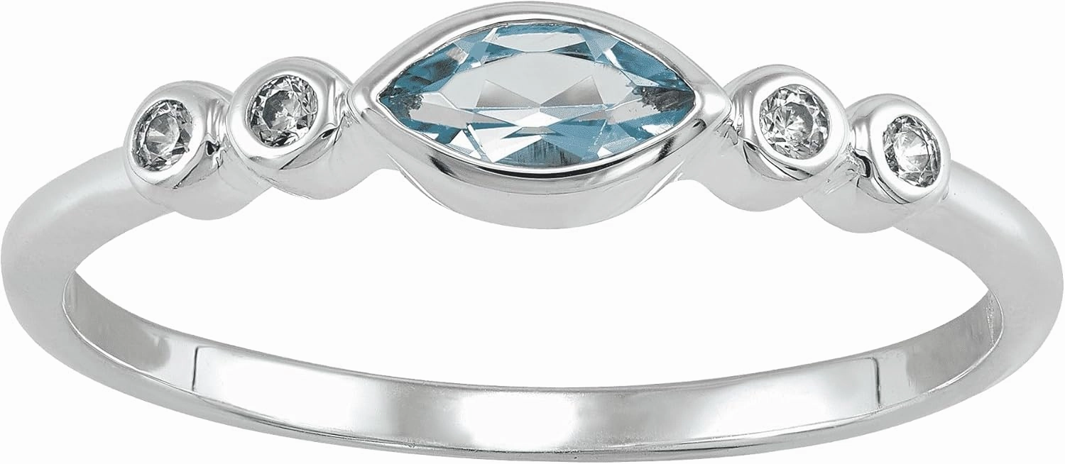 Silpada 'Blue Whisper' Topaz and Cubic Zirconia Ring in Sterling Silver