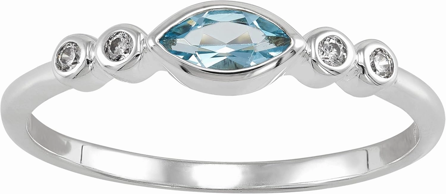 Silpada 'Blue Whisper' Topaz and Cubic Zirconia Ring in Sterling Silver