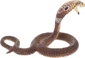 Simulated Snake Figurines Realistic Cobra Model Fake Python Plastic for Collection Educational Props Wildlife Animal Gag Toy Halloween Decor 6x4x2.5cm 0.009KG