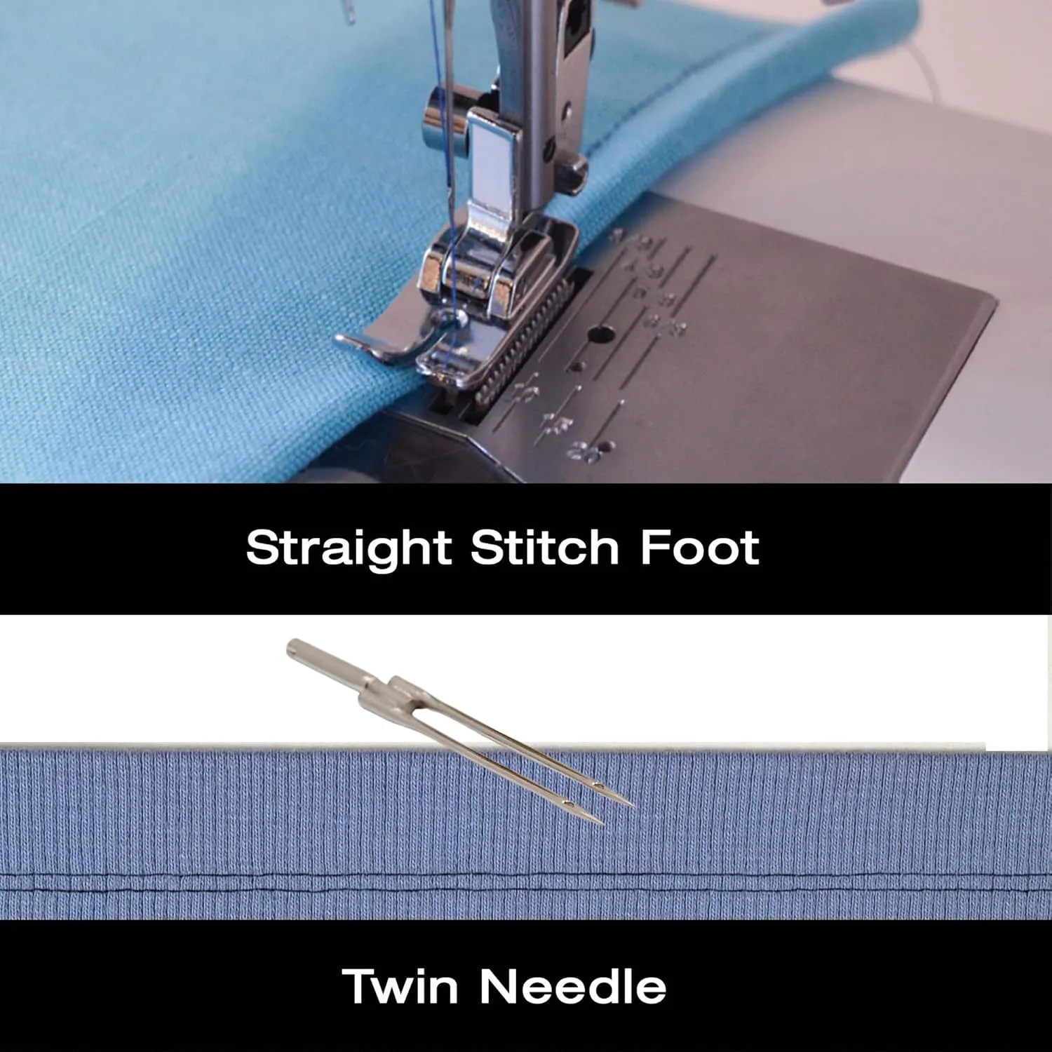 SINGER 9 Presser Feet Sewing Machine Accessory Kit Set Suitable for Household Multi-Function Sewing Machines with Twin Needle, Clear Durable Storage Case for Quilting, Mending, Patchwork