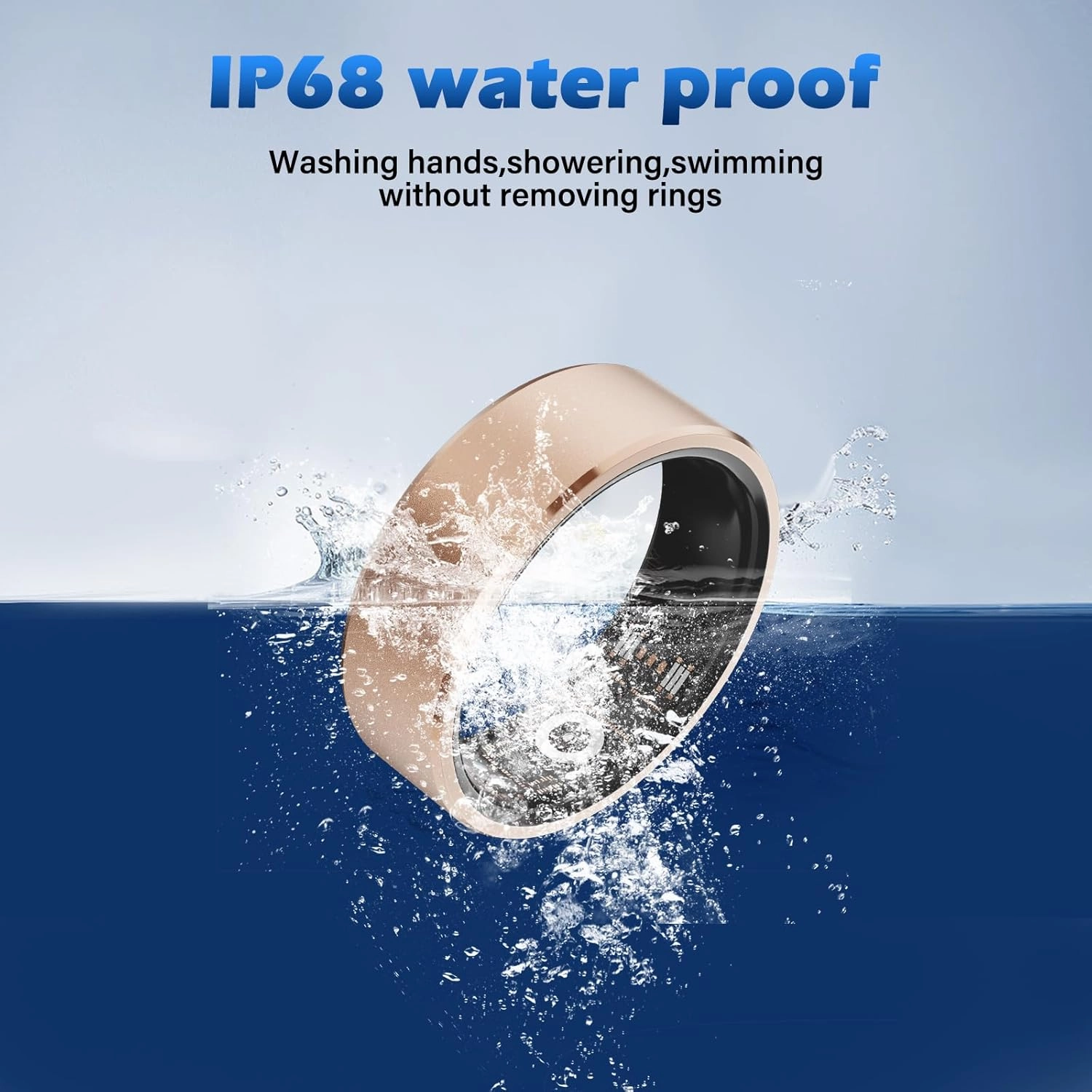 Smart Ring Health Fitness Tracker Women Men 8#(18.1mm)