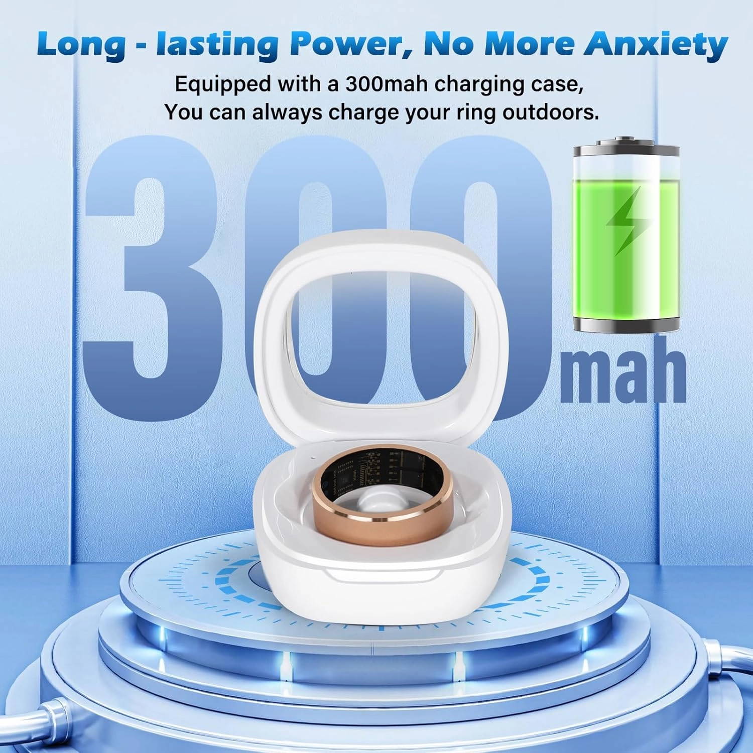 Smart Ring Health Fitness Tracker Women Men 8#(18.1mm)