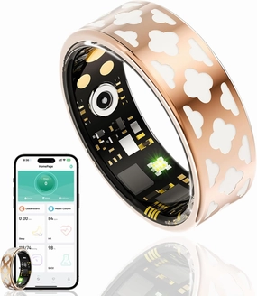 Smart Ring Health Tracker, Sleep Tracker Ring with Heart Rate, Waterproof Fitness Ring for Activity Monitoring/Steps/Distance/Calories, Air Gesture (9)