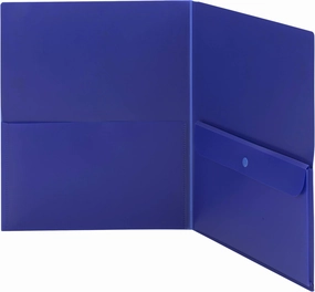 Smead Poly Two-Pocket Folder with Security Pocket, Letter Size, Dark Blue, 5 Per Pack (87701)