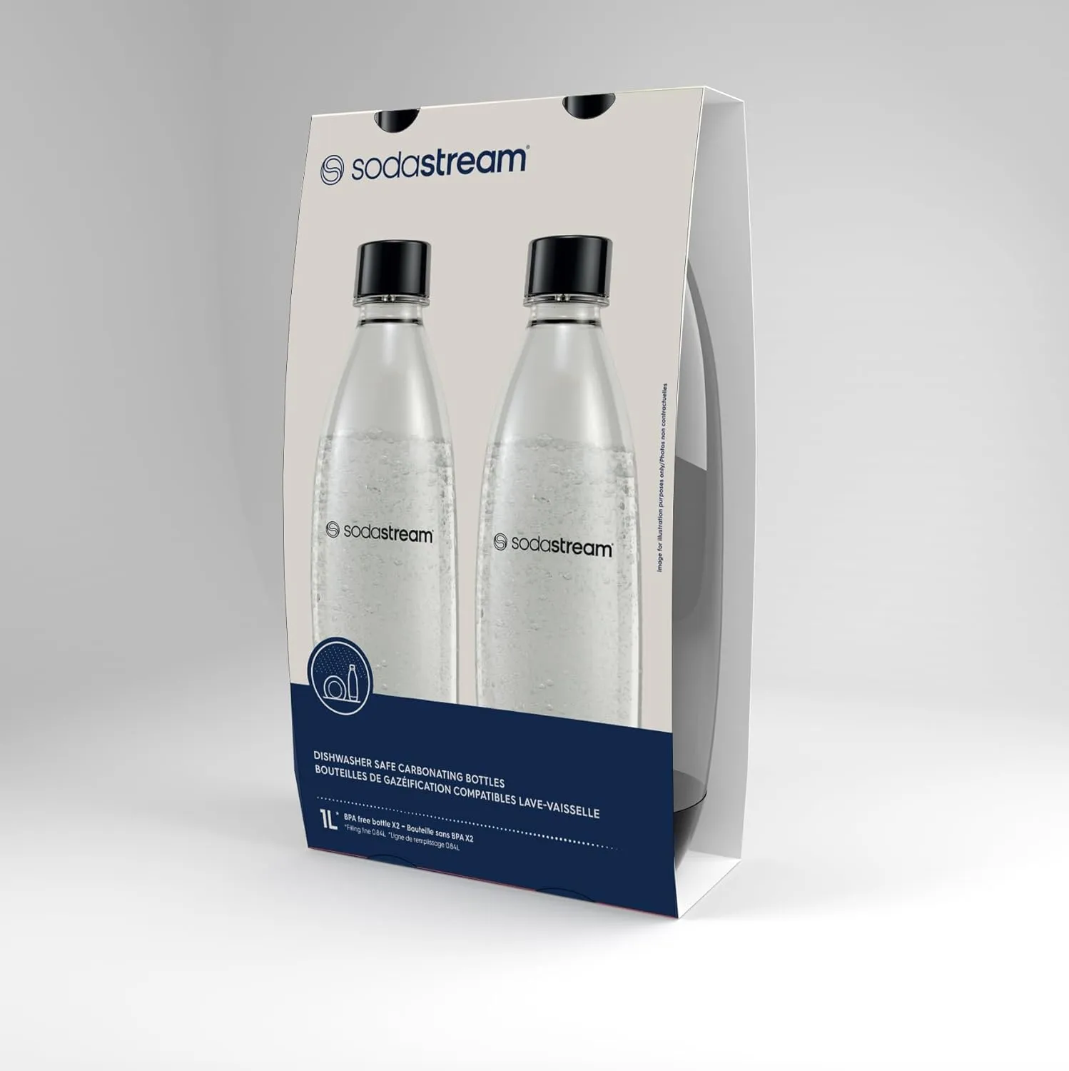 sodastream - Carbonating Bottles | Store even more fizzy drink favorites in your fridge | Dishwasher Safe | Slim Design: Fits in most car cup holders | 34 Fl Oz | Pack of 2 | Black
