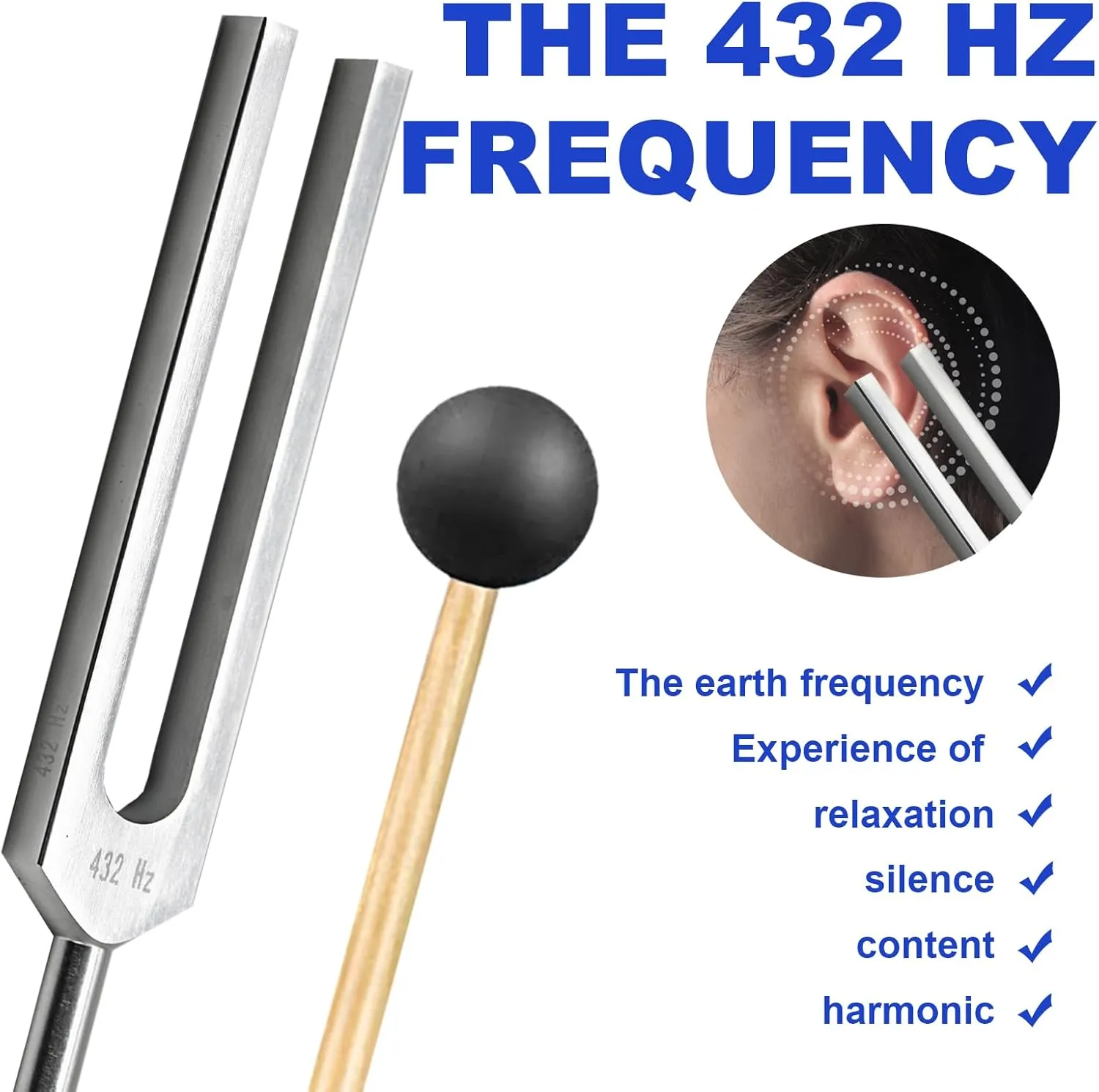 Solfeggio Tuning Forks Set, Unweighted Tuning Fork for Healing, Tuning Forks Set of 10 Include the 528 Hz, Sound Meditation Forks for Sound Healing Therapy, Reduce Stress, Energy Work Gift