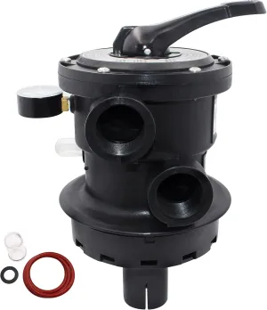 SP0714T Top-Mount Multi Port Valve Compatible with Hayward VariFlo,Replacement for Hayward Above-Ground Pro or VL 210 Series Sand Filter，1-1/2 Seven Position Control Valve，Black