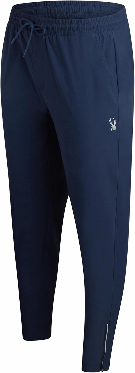 Spyder Mens Sweatpants - Athletic Nylon Stretch Pull On Workout Mens Jogger Pants with Drawstring and Pockets (Sizes: S-XL)