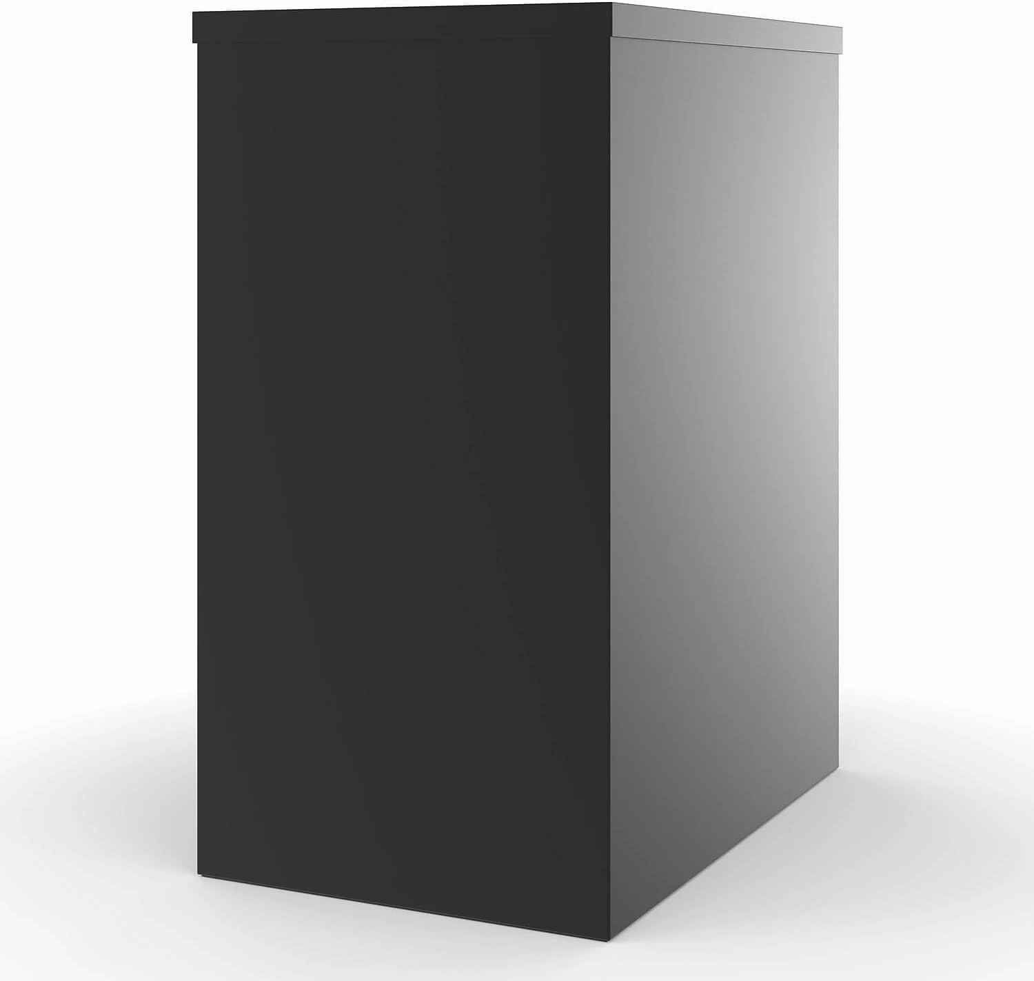 STAPLES 2-Drawer Vertical File Cabinet, Letter Size Documents, Lockable, 22" D x 15" W x 28.38" H, Black