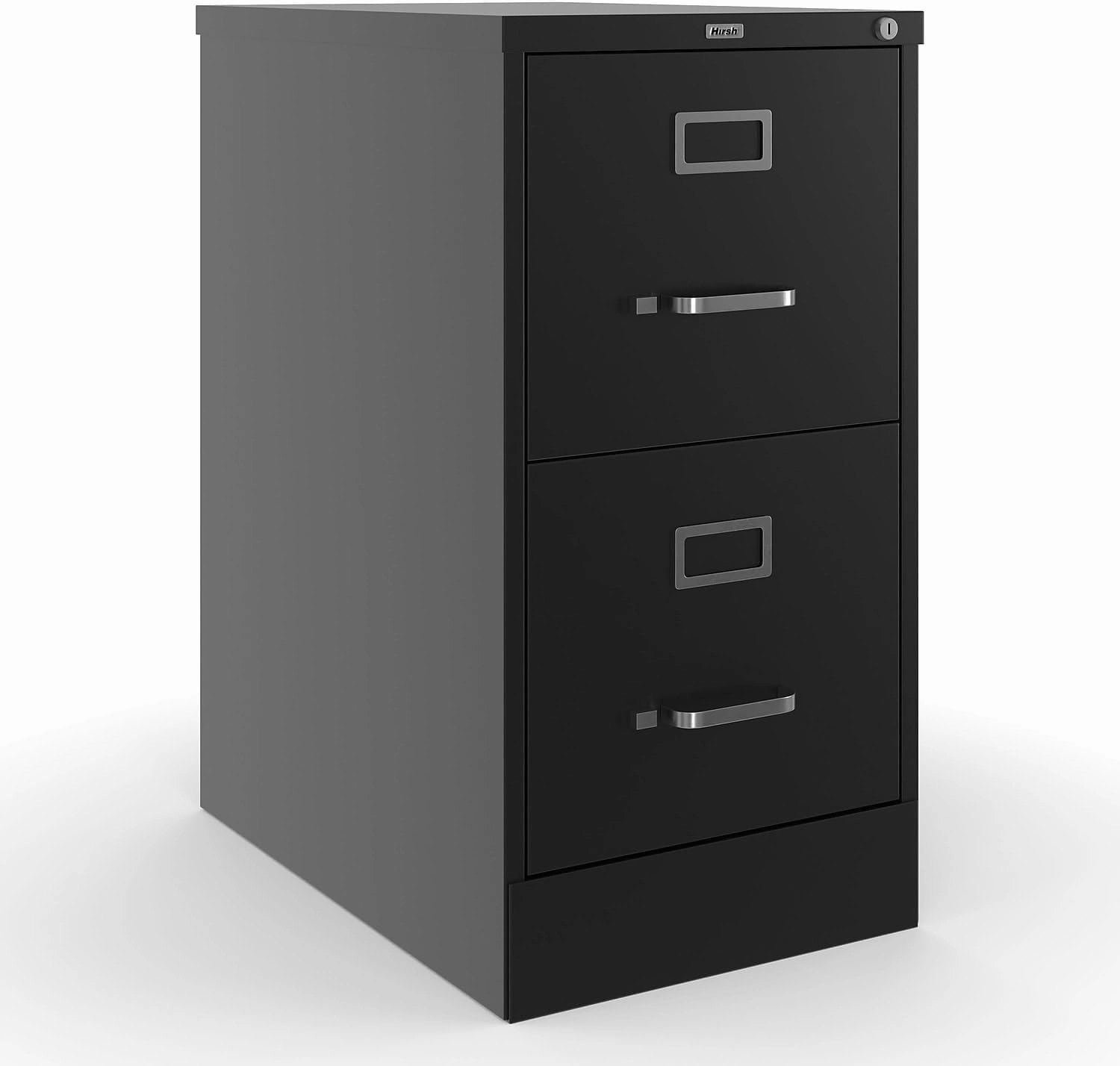 STAPLES 2-Drawer Vertical File Cabinet, Letter Size Documents, Lockable, 22" D x 15" W x 28.38" H, Black
