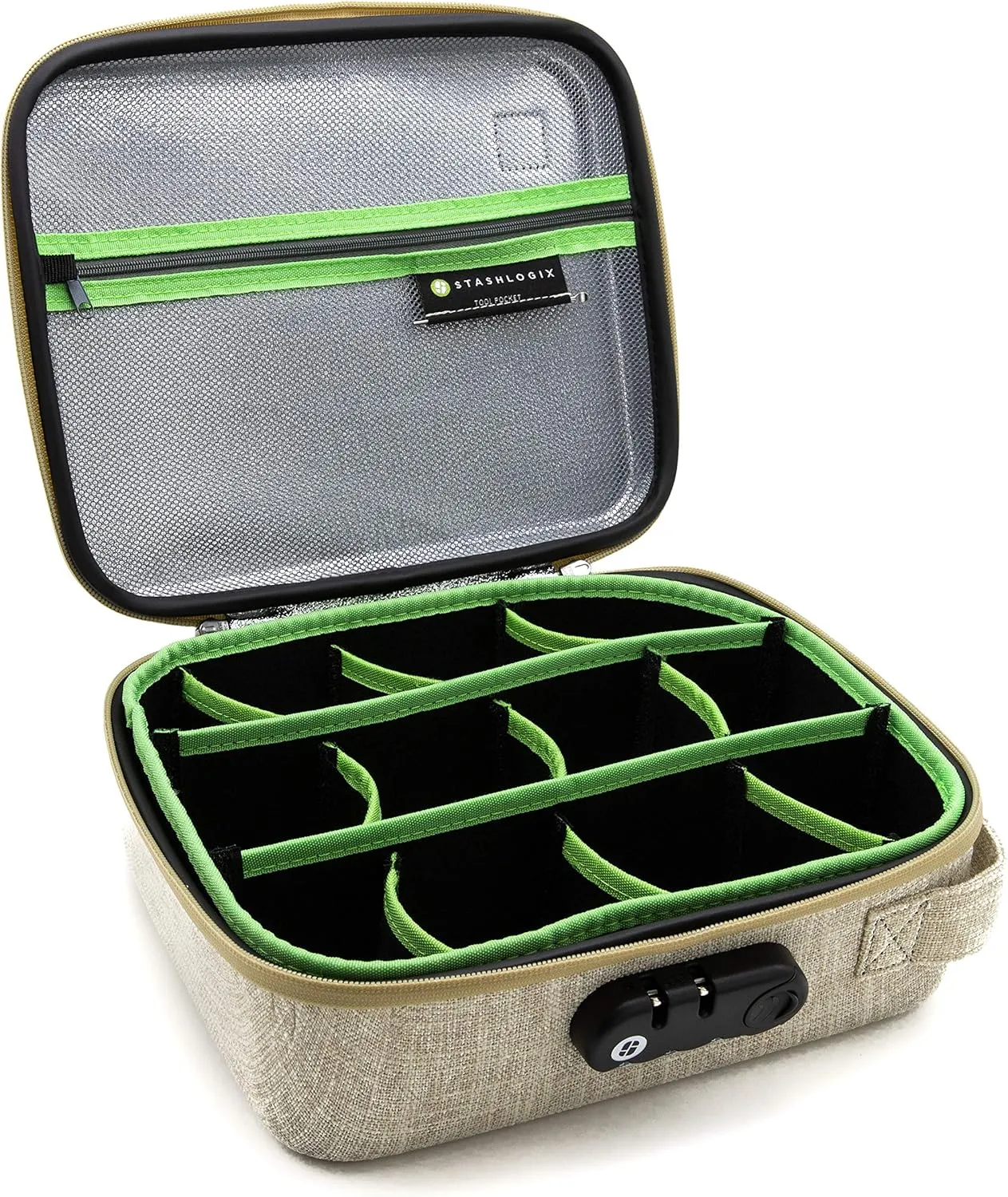 STASHLOGIX SMELL CONTROL BAG with Combination Lock Smell Free Storage Bag: The Silverton