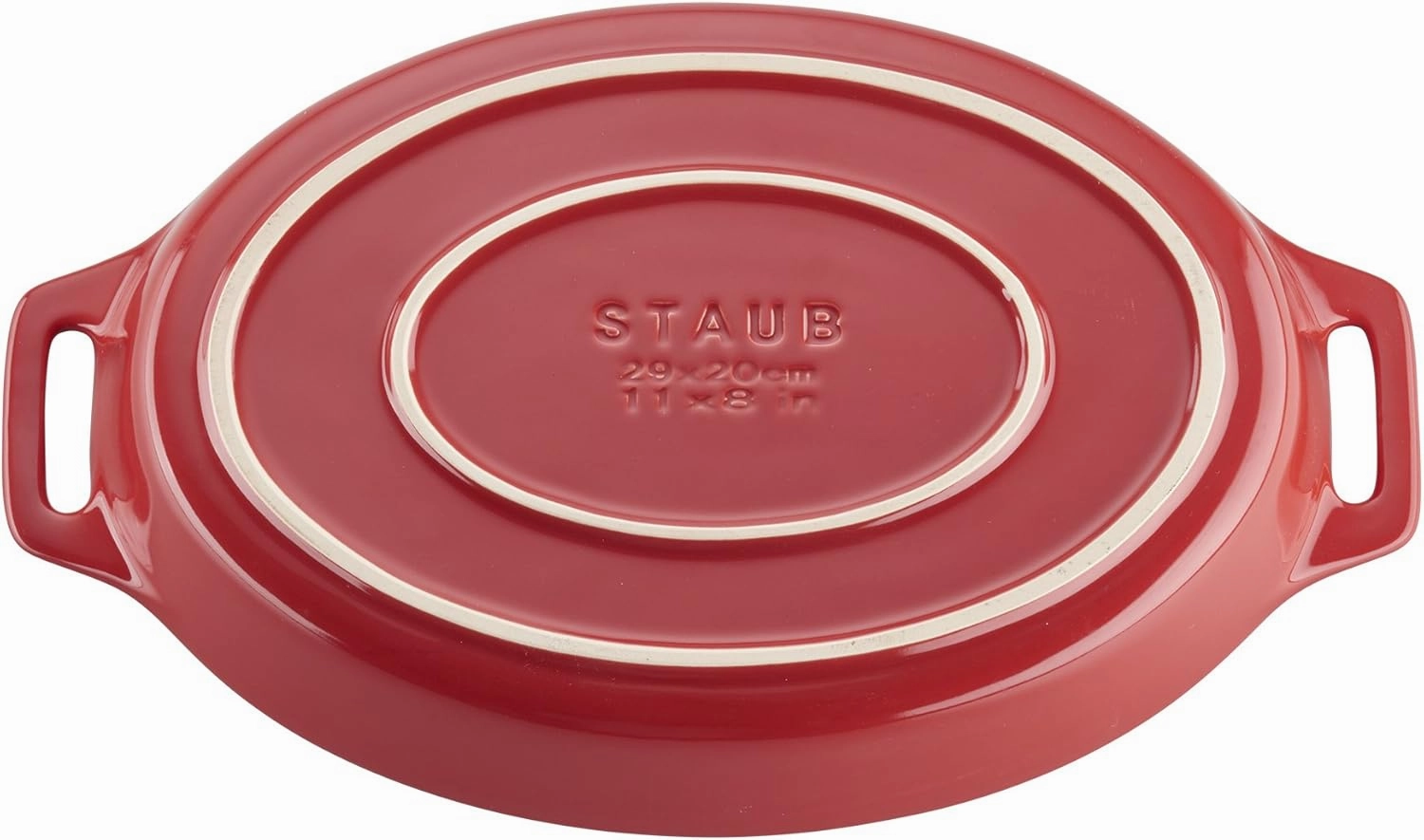 STAUB Ceramics Oval Baking Dish Set, 2-piece, Cherry
