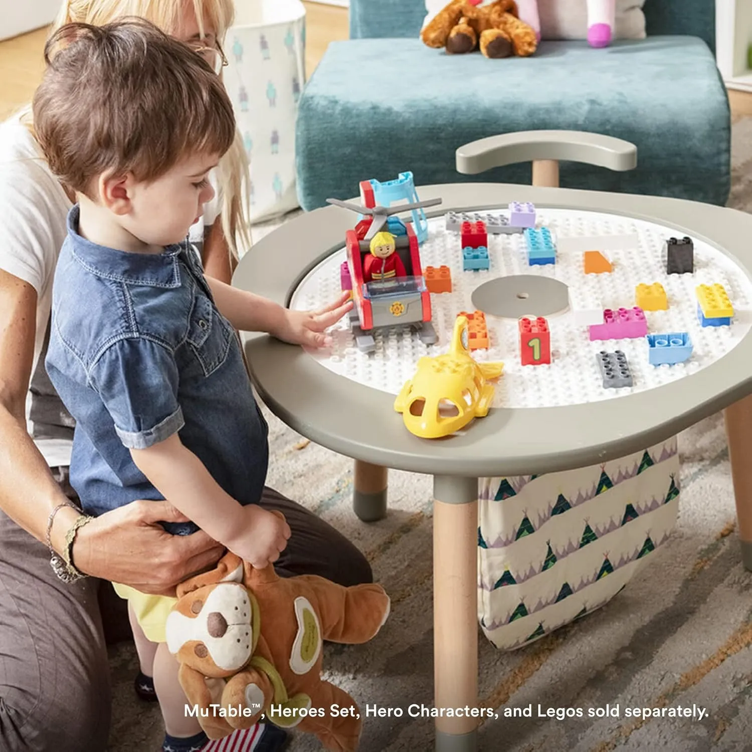 Stokke MuTable Cotton Bag, Tepees - Toy Storage Bag for Small to Medium-Sized Toys - Made of Soft Cotton - Lightweight, Easy to Carry