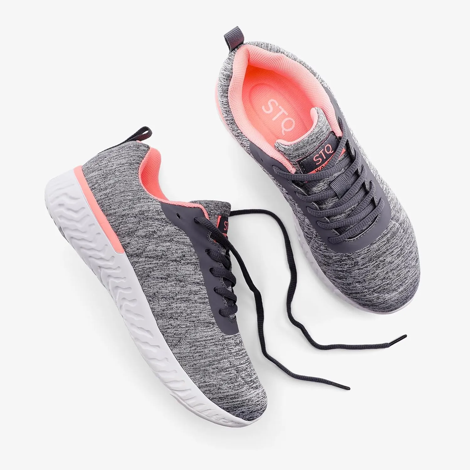 STQ Walking Shoes for Women Lace Up Lightweight Tennis Shoes