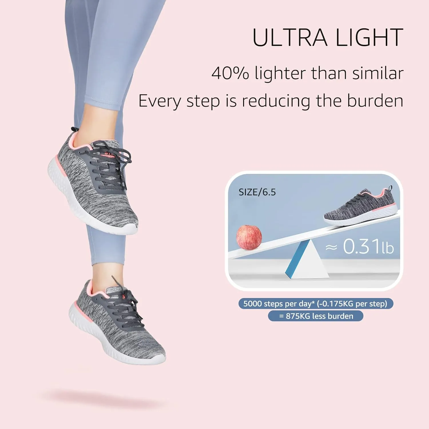 STQ Walking Shoes for Women Lace Up Lightweight Tennis Shoes