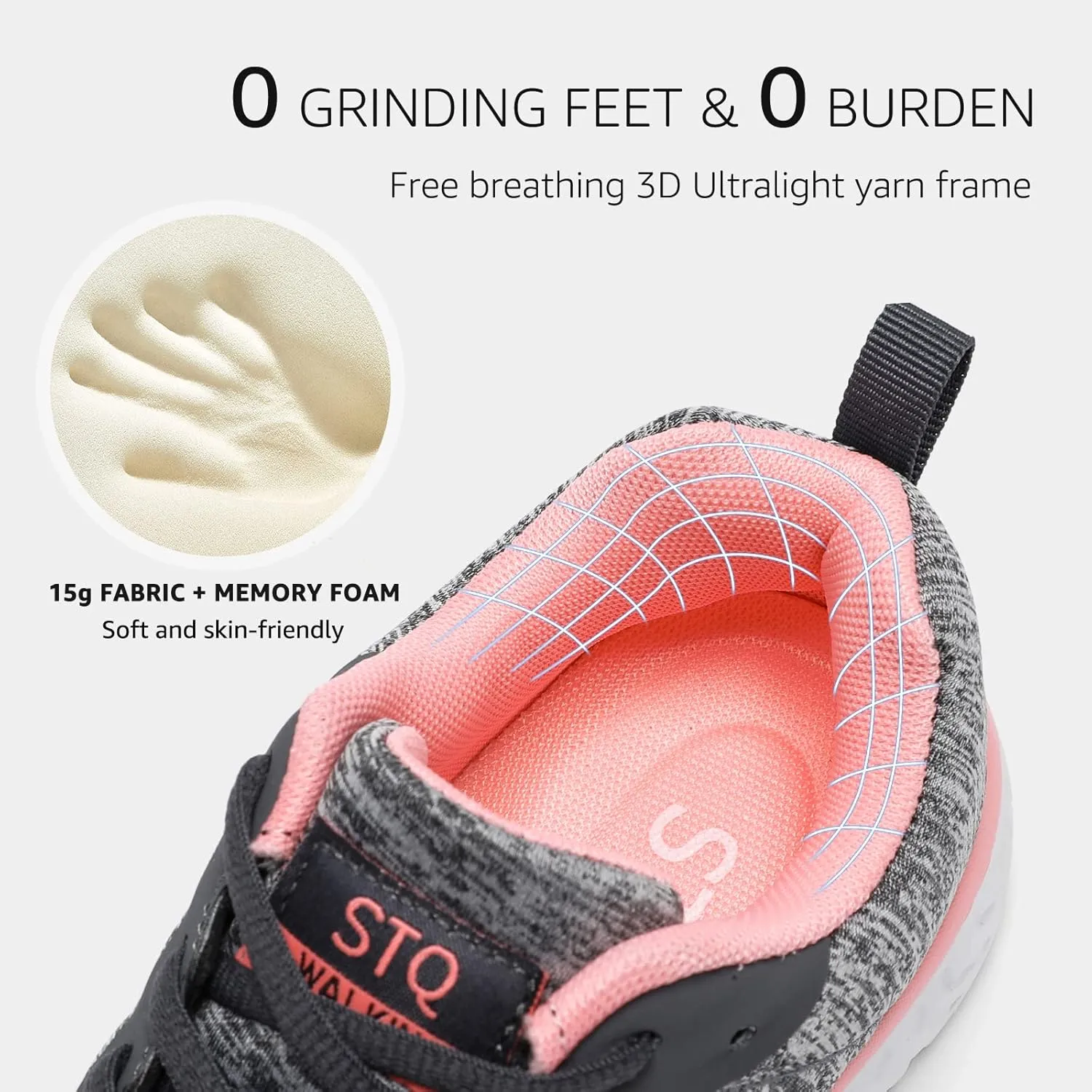STQ Walking Shoes for Women Lace Up Lightweight Tennis Shoes