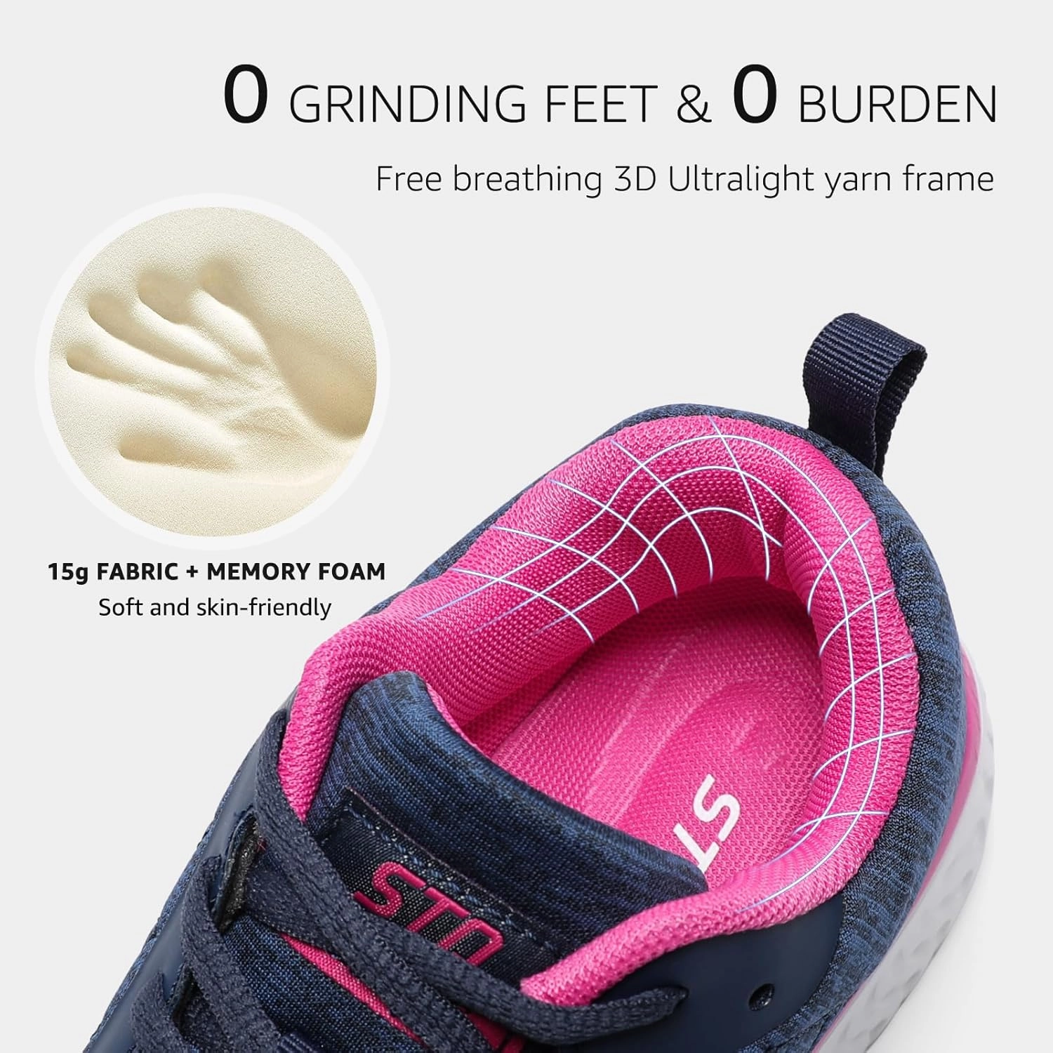STQ Walking Shoes for Women Lace Up Lightweight Tennis Shoes