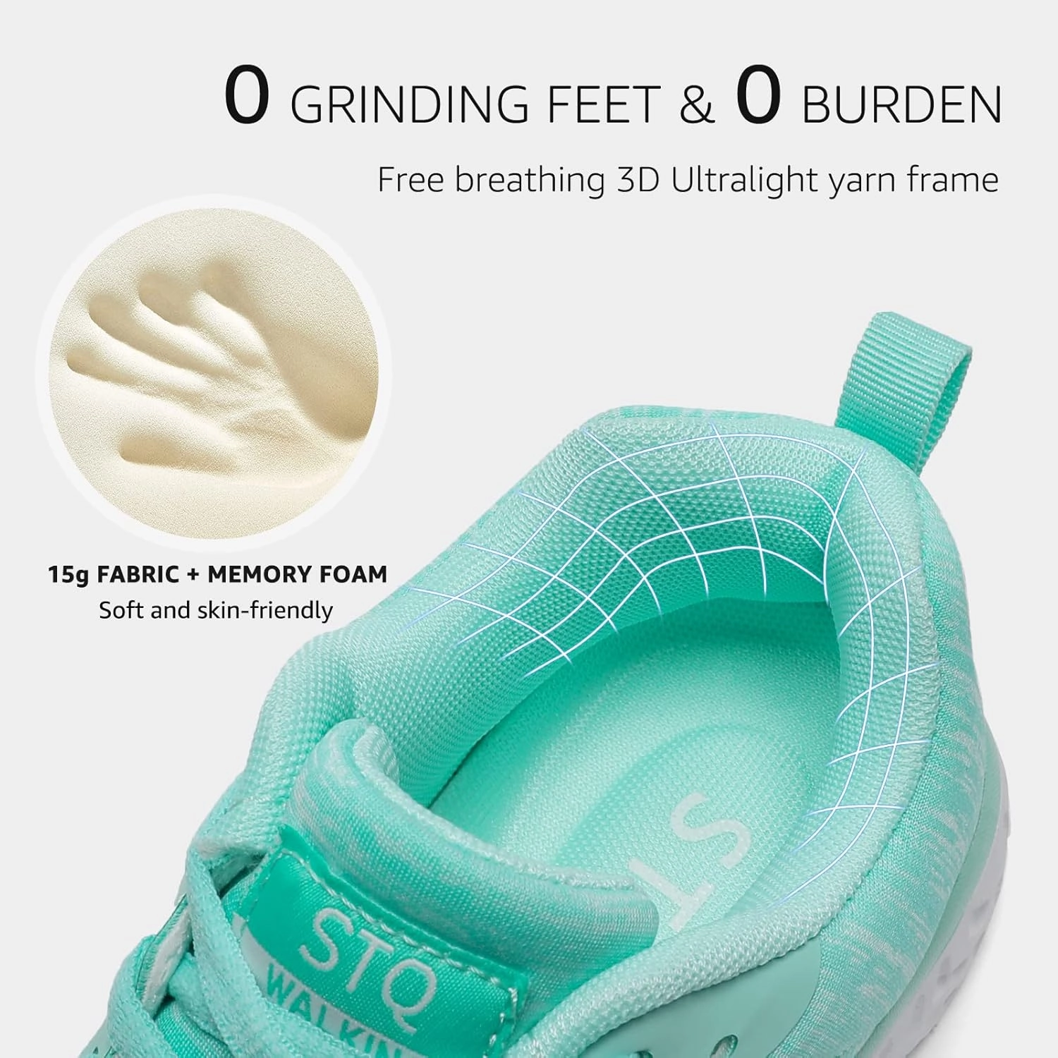 STQ Walking Shoes for Women Lace Up Lightweight Tennis Shoes